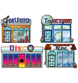 A musical store travel agent office disco house vector image