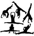 Gym girls silhouettes vector image
