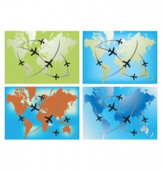 World airline routes vector image