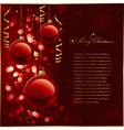 Christmas background with red baubles vector image