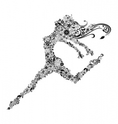 Woman in jump vector image