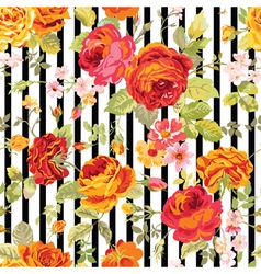 Vintage Floral Background - seamless pattern vector image