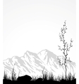 Landscape with mountains glass and tree vector image