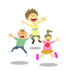 Happy jumping kids Happy jumping kids vector image