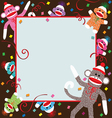Sock monkey invitation vector image