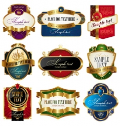 Collection of golden ornate labels vector image