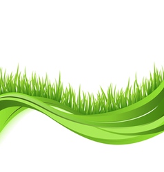 Green grass nature wave background vector image