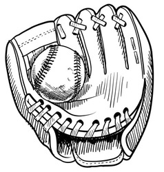 Doodle baseball glove vector image