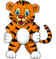 Cute young tiger cartoon expression vector image