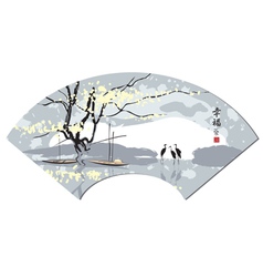 Chinese watercolor vector image
