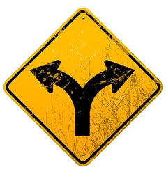 Forked road sign vector image