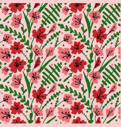 Seamless background with field flowers and herbs Seamless background with field flowers and herbs vector image