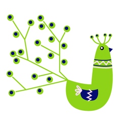 Beautiful green Peacock character Beautiful green Peacock character vector image