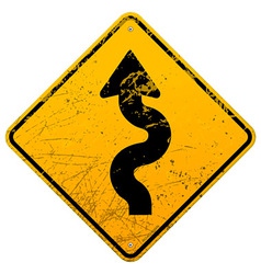 Vintage winding roadsign vector image