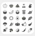 Fruits and Vegetables Icons with frame background vector image