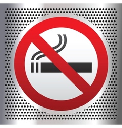 No smoking symbol on a chromium background vector image