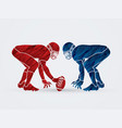American football prepare to battle graphic vector image