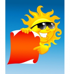 Sun and scroll vector image
