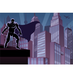 Superhero on Roof vector image