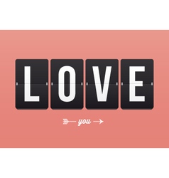 I love you mechanical panel letters vector image