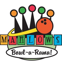 Retro Bowling Alley logos vector image
