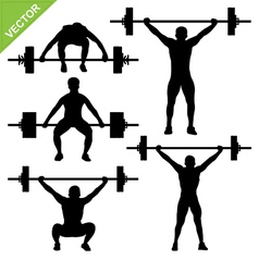 Weight-lifting silhouettes vector image