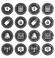 Web navigation icons on retro labels set vector image