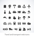 Travel and transport web icons vector image