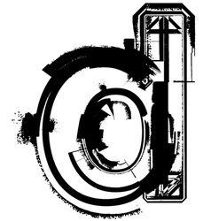 Grunge Font vector image