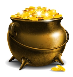 Pot with treasure Pot with treasure vector image
