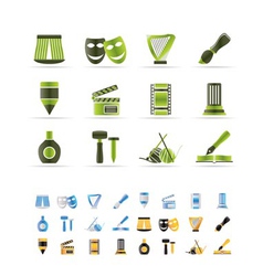 Different kind of art icons vector image