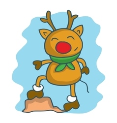Happy deer with scarf character Christmas Happy deer with scarf character Christmas vector image