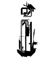 Grunge Font vector image