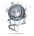 Realistic 3d film reel vector image