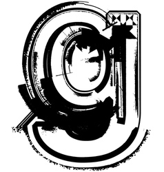 Grunge Font vector image