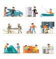 Male characters set vector image