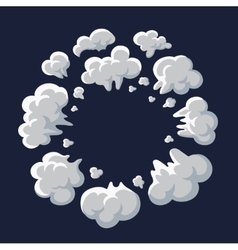Smoke dust explosion cartoon frame vector image
