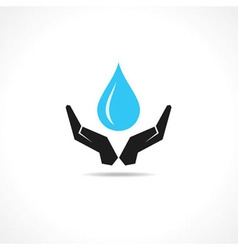 Hand protecting water vector image
