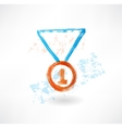 Medal grunge icon vector image