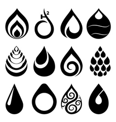 Drop icons and signs set vector image