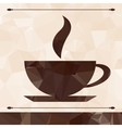 Abstract cup of coffee on a geometric background vector image
