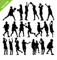 Netball player silhouettes vector image