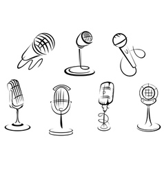 Retro microphones vector image