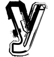 Grunge Font vector image
