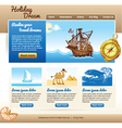 Template for travel website vector image