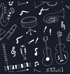 Jazz musical instruments seamless pattern vector image