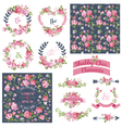 Floral Set - Frames Ribbons Backgrounds vector image