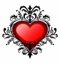 Valentine's day baroque heart vector image