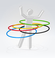 Person rotating rings vector image
