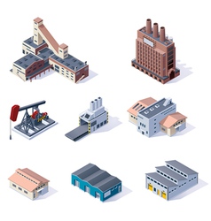 Isometric industrial buildings vector image